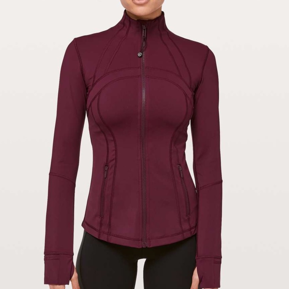 reddish/maroon lululemon define jacket